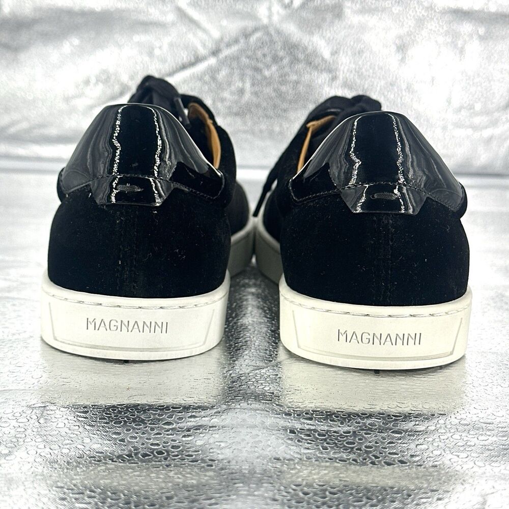 Magnanni Shoes Men's Size US 8 Black Velvet Dalia Lace Up Sneakers No Insoles - Picture 9 of 14